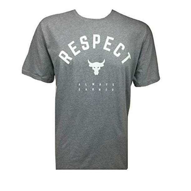 UNDER ARMOUR Project Rock T-SHIRT CHOOSE SIZE MEN Respect Always Earned white